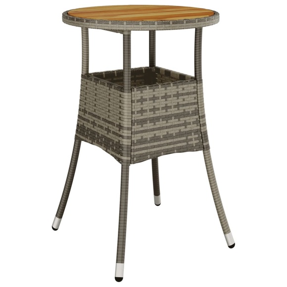 vidaXL Gartentisch Ø60x75 cm Akazienholz und Poly Rattan Grau