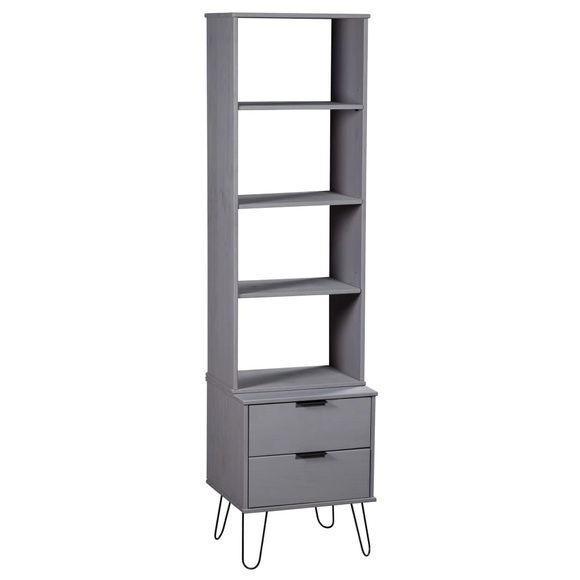 vidaXL Bücherregal New York Range Grau Massivholz Kiefer