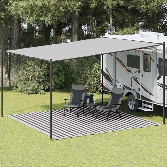 vidaXL Zeltteppich Anthrazit und Weiß 400x400 cm HDPE