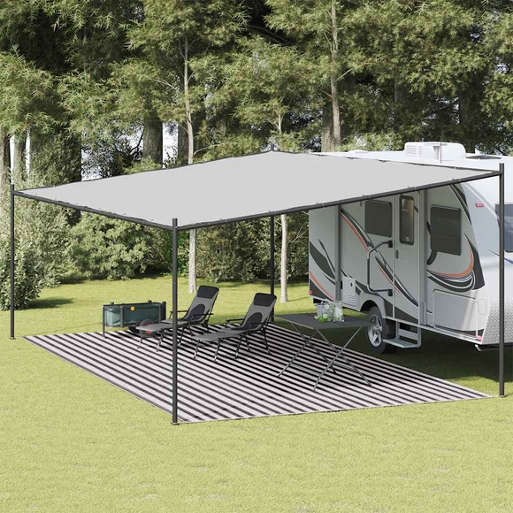 vidaXL Zeltteppich Anthrazit und Weiß 400x800 cm HDPE