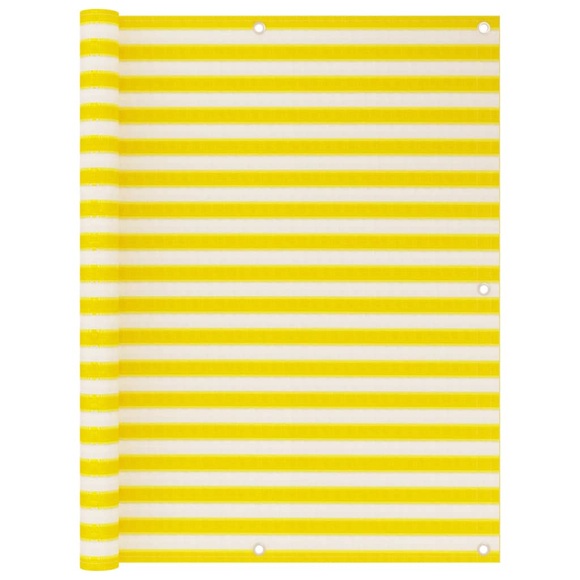 vidaXL Balkon-Sichtschutz Gelb und Weiß 120x500 cm HDPE
