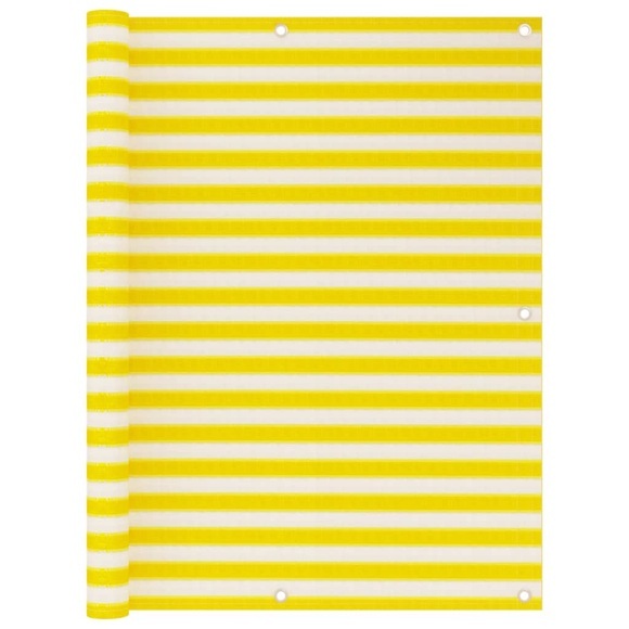 vidaXL Balkon-Sichtschutz Gelb und Weiß 120x600 cm HDPE