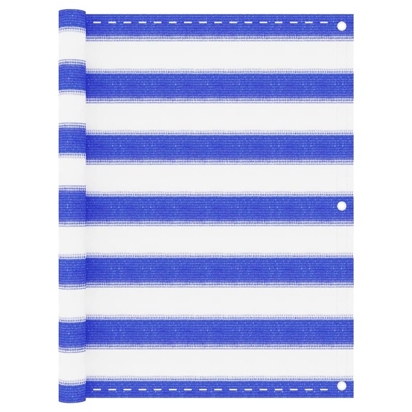 vidaXL Balkon-Sichtschutz Blau und Weiß 75x600 cm HDPE