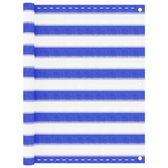 vidaXL Balkon-Sichtschutz Blau und Weiß 90x400 cm HDPE