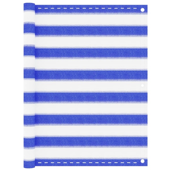 vidaXL Balkon-Sichtschutz Blau und Weiß 90x600 cm HDPE