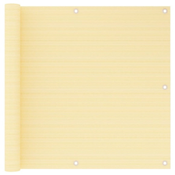 vidaXL Balkon-Sichtschutz Beige 90x600 cm HDPE