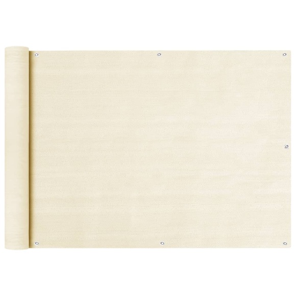 vidaXL Balkon Sichtschutz Creme 75x600 cm HDPE