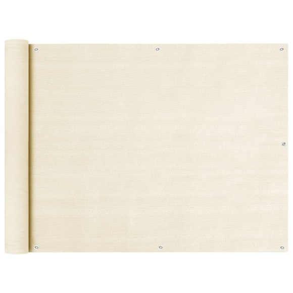 vidaXL Balkon Sichtschutz Creme 90x600 cm HDPE