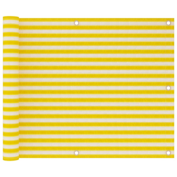 vidaXL Balkon-Sichtschutz Gelb und Weiß 75x300 cm HDPE