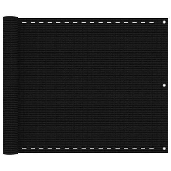 vidaXL Balkon-Sichtschutz Schwarz 75x300 cm HDPE