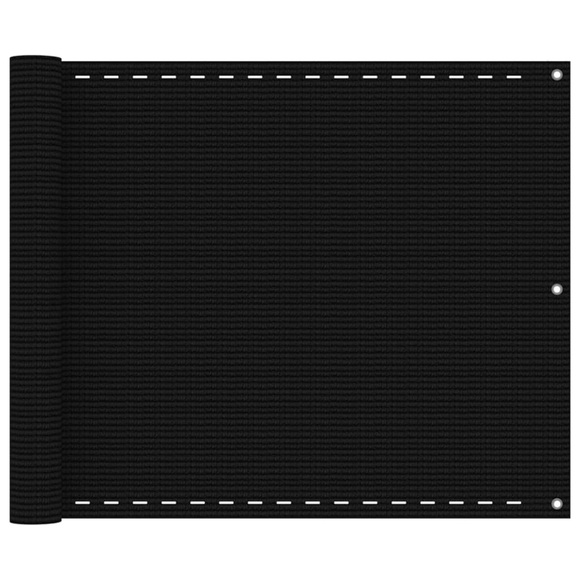 vidaXL Balkon-Sichtschutz Schwarz 75x400 cm HDPE
