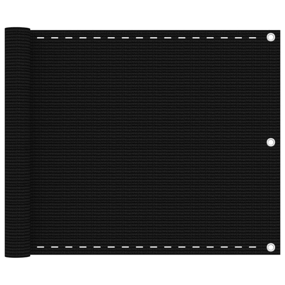 vidaXL Balkon-Sichtschutz Schwarz 75x500 cm HDPE