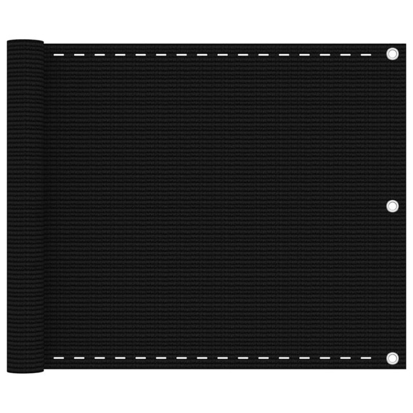 vidaXL Balkon-Sichtschutz Schwarz 75x600 cm HDPE