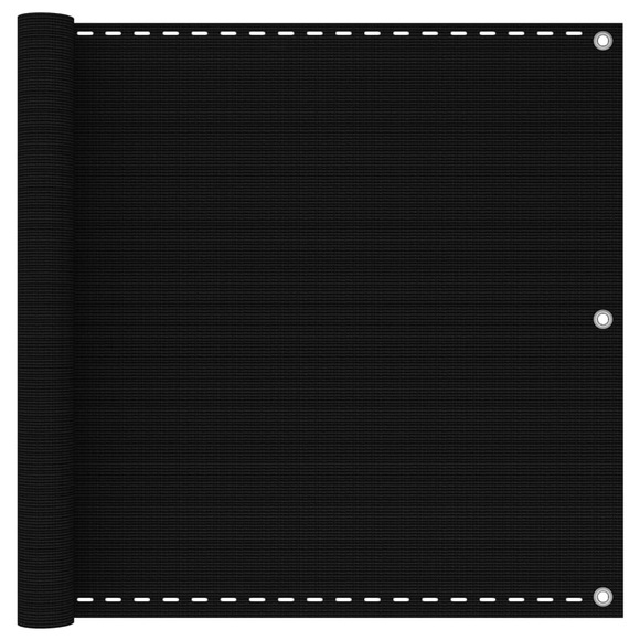 vidaXL Balkon-Sichtschutz Schwarz 90x400 cm HDPE
