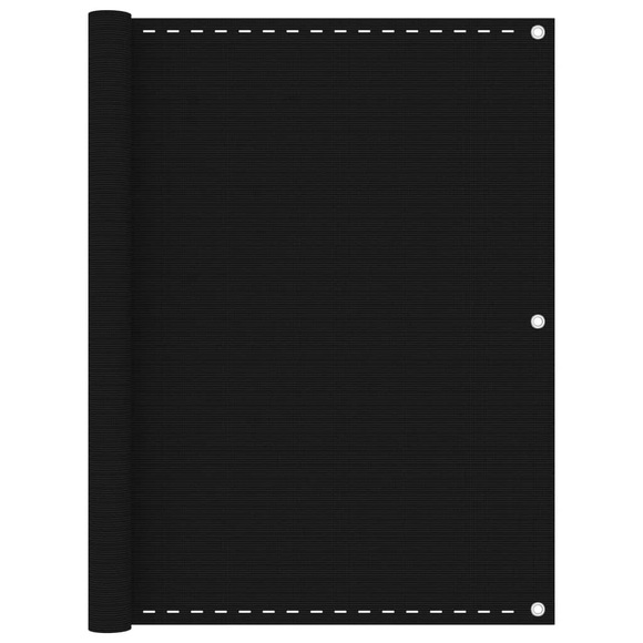vidaXL Balkon-Sichtschutz Schwarz 120x300 cm HDPE
