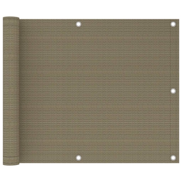 vidaXL Balkon-Sichtschutz Taupe 75x500 cm HDPE