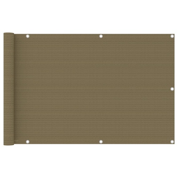 vidaXL Balkon-Sichtschutz Taupe 90x500 cm HDPE