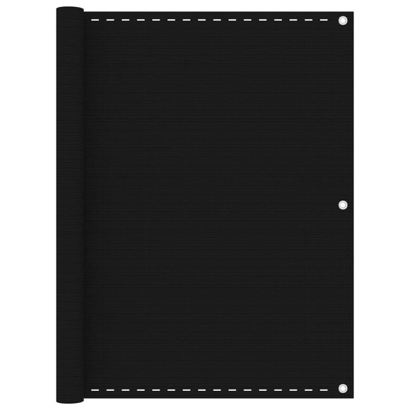 vidaXL Balkon-Sichtschutz Schwarz 120x500 cm HDPE