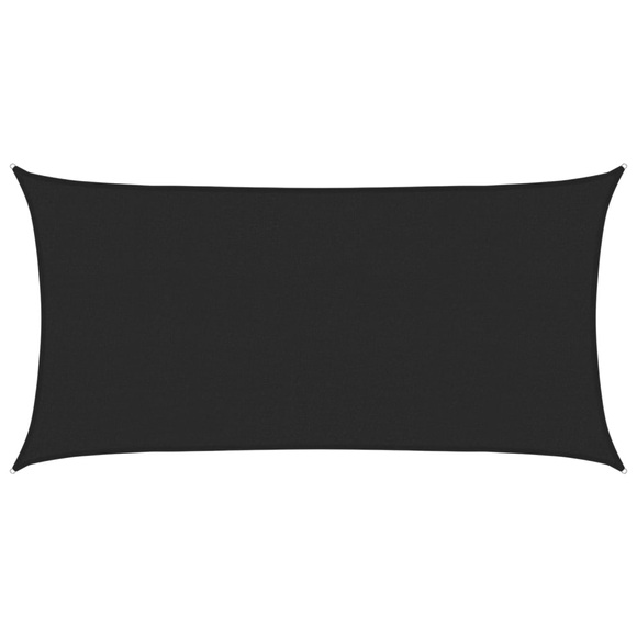 vidaXL Sonnensegel 160 g/m² Schwarz 2x3,5 m HDPE