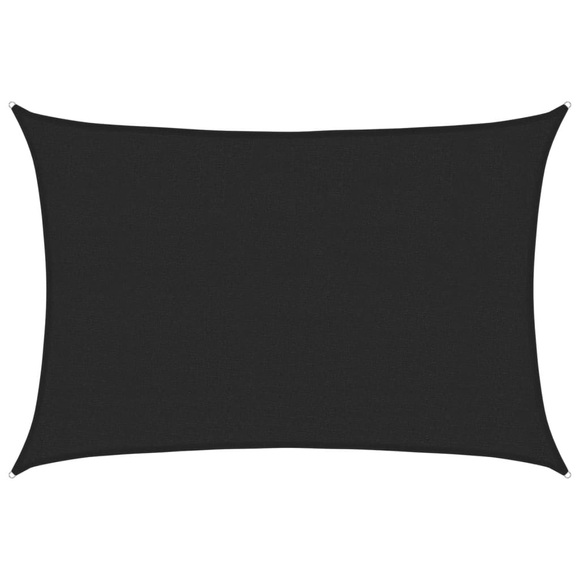 vidaXL Sonnensegel 160 g/m² Schwarz 2,5x4 m HDPE