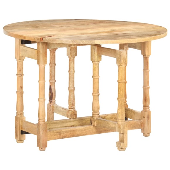 vidaXL Esstisch Rund 110x76 cm Mango Massivholz