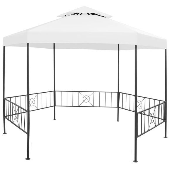 vidaXL Gartenpavillon 323x275x265 cm Weiß 180 g/m²