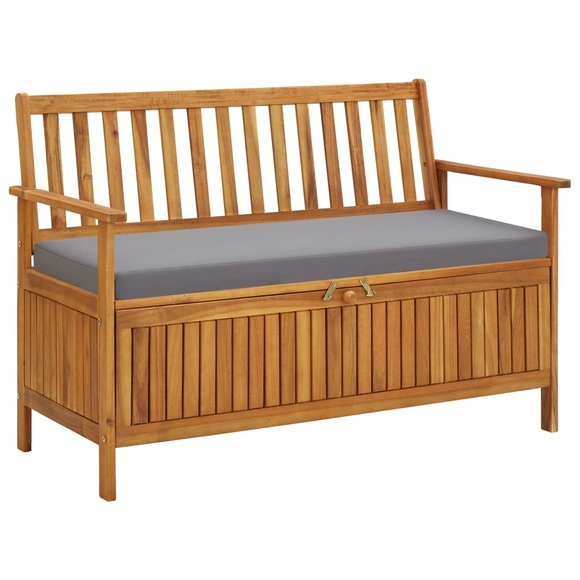 vidaXL Gartenbank mit Stauraum 120 cm Massivholz Akazie