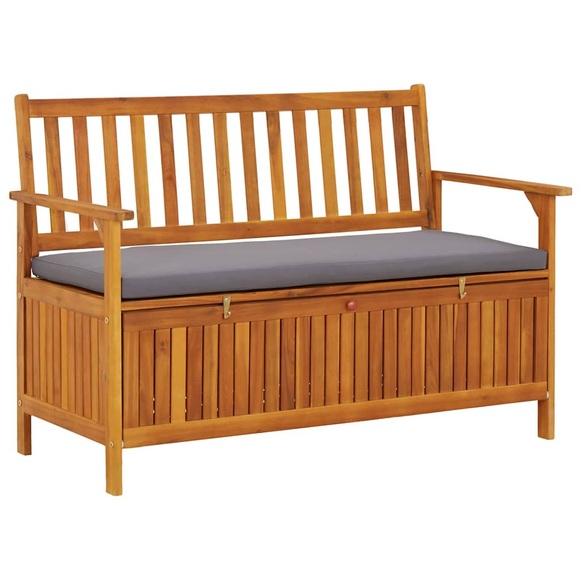 vidaXL Gartenbank mit Stauraum 120 cm Massivholz Akazie