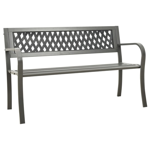 vidaXL Gartenbank 125 cm Stahl Grau