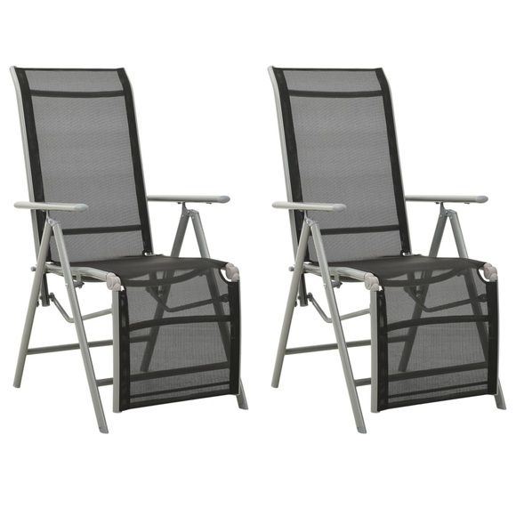 vidaXL Garten-Liegestühle 2 Stk. Textilene und Aluminium Silbern