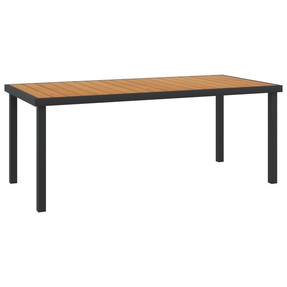 vidaXL Gartentisch Braun 190x90x74,5 cm Aluminium und WPC
