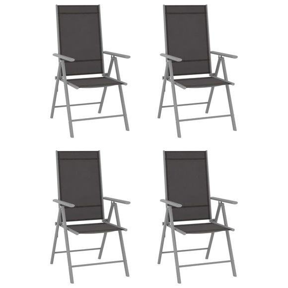 vidaXL Gartenstühle Klappbar 4 Stk. Textilene Schwarz