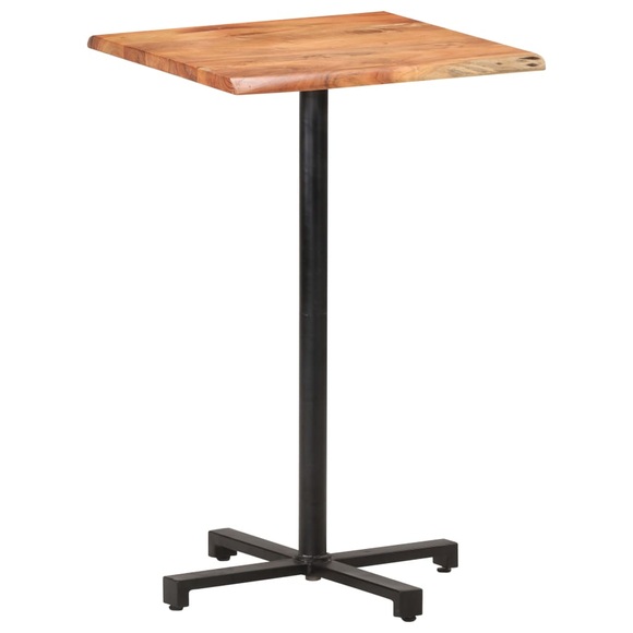 vidaXL Bartisch mit Baumkanten 60x60x110 cm Akazie Massivholz