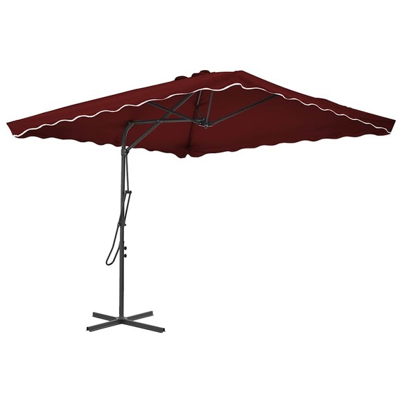 vidaXL Sonnenschirm mit Stahlmast Bordeauxrot 250x250x230 cm
