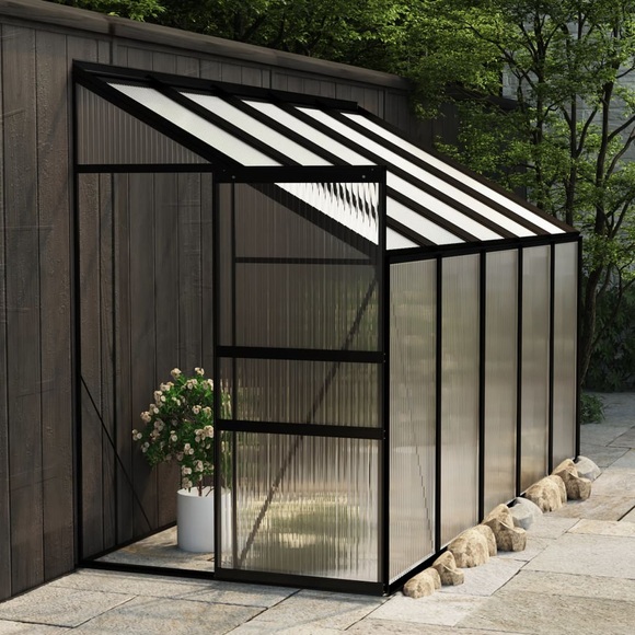 vidaXL Gewächshaus Anthrazit Aluminium 6,23 m³
