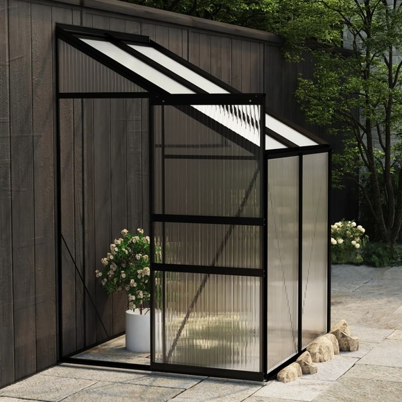 vidaXL Gewächshaus Anthrazit Aluminium 2,7 m³