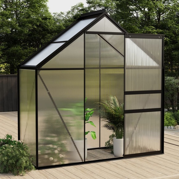 vidaXL Gewächshaus Anthrazit Aluminium 1,33 m²