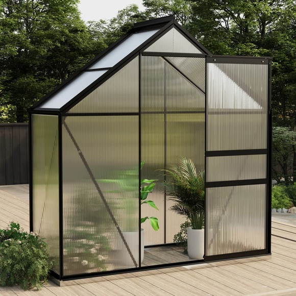 vidaXL Gewächshaus Anthrazit Aluminium 1,33 m²