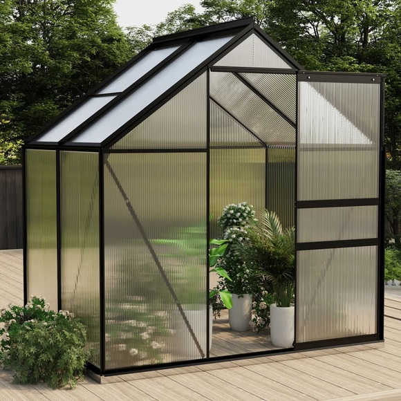 vidaXL Gewächshaus Anthrazit Aluminium 2,47 m²