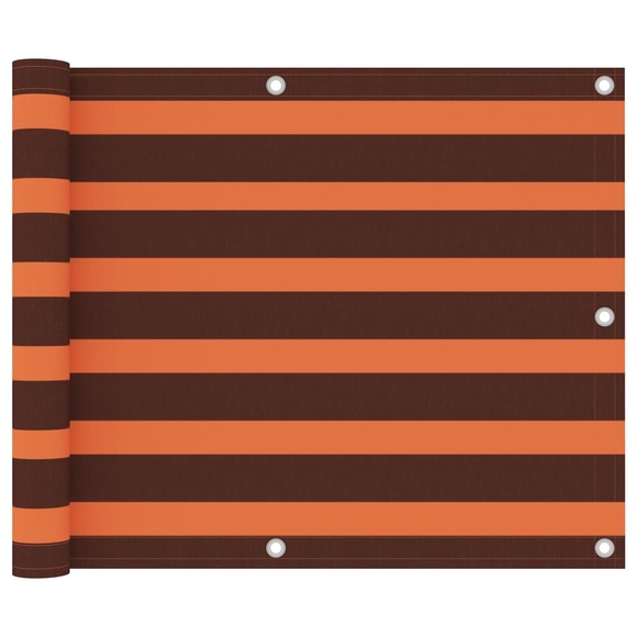 vidaXL Balkon-Sichtschutz Orange und Braun 75x600 cm Oxford-Gewebe