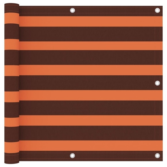 vidaXL Balkon-Sichtschutz Orange und Braun 90x400 cm Oxford-Gewebe
