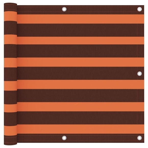 vidaXL Balkon-Sichtschutz Orange und Braun 90x600 cm Oxford-Gewebe