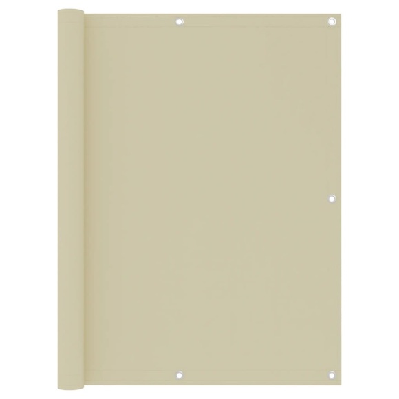 vidaXL Balkon-Sichtschutz Creme 120x600 cm Oxford-Gewebe