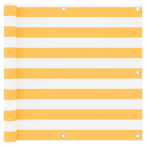 vidaXL Balkon-Sichtschutz Weiß und Gelb 90x300 cm Oxford-Gewebe