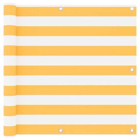 vidaXL Balkon-Sichtschutz Weiß und Gelb 90x500 cm Oxford-Gewebe