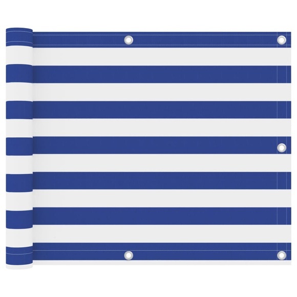 vidaXL Balkon-Sichtschutz Weiß und Blau 75x300 cm Oxford-Gewebe