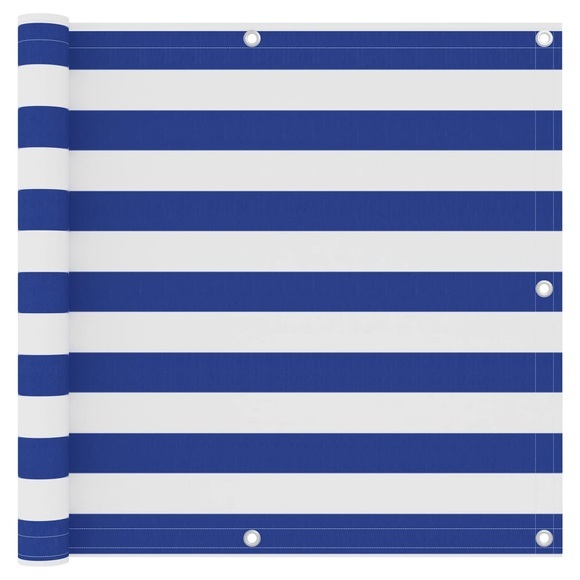 vidaXL Balkon-Sichtschutz Weiß und Blau 90x300 cm Oxford-Gewebe