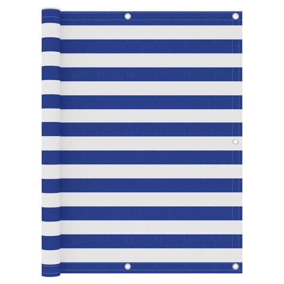 vidaXL Balkon-Sichtschutz Weiß und Blau 120x300 cm Oxford-Gewebe