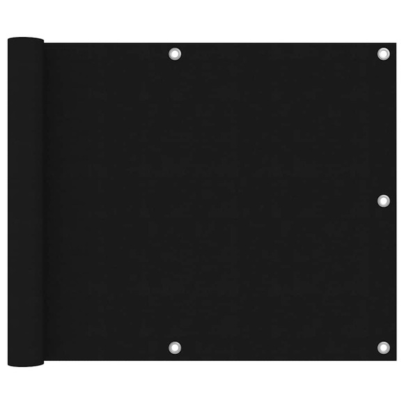 vidaXL Balkon-Sichtschutz Schwarz 75x600 cm Oxford-Gewebe