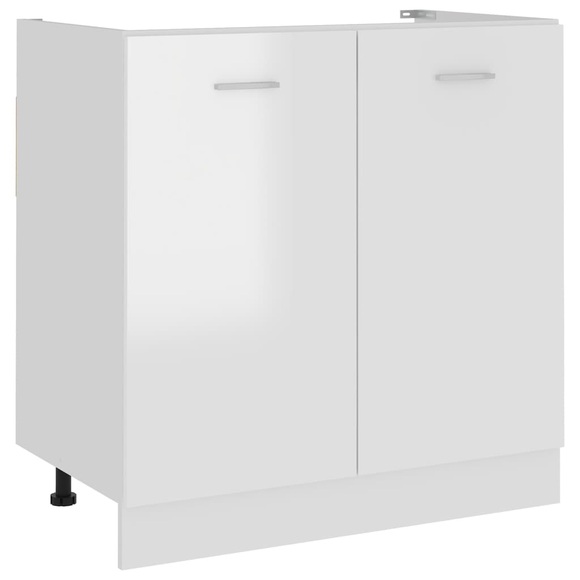 vidaXL Spülenunterschrank Hochglanz-Weiß 80x46x81,5 cm Spanplatte